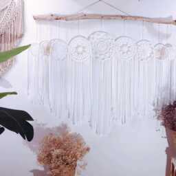 White Large Dreamcatcher Set Of 9, Boho Lace Wall Hanging, Crochet Doily Wedding Backdrop, Neutral Nursery & Bedroom Decor - thumbnail 4