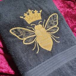 Embroidered Queen Bee Towels Bathroom Decor - thumbnail 3