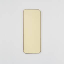 Quadris??? Rectangular Gold Tinted Contemporary Mirror With A Brass Frame - Xl - thumbnail 3