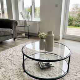 Avery Round Glass Metal Coffee Table - thumbnail 4
