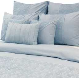 King, Queen & Twin Size Grey Decorative Duvet Cover Set, Cotton Lace Embroidery, Geometric Contemporary - Adornment - thumbnail 4