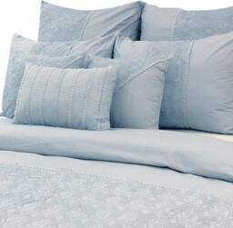 King, Queen & Twin Size Grey Decorative Duvet Cover Set, Cotton Lace Embroidery, Geometric Contemporary - Adornment - thumbnail 2