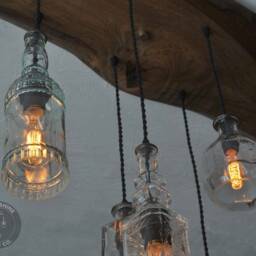 The Big Sur Bottle Live Edge Wood & Glass Chandelier - thumbnail 3