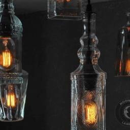 The Big Sur Bottle Live Edge Wood & Glass Chandelier - thumbnail 2