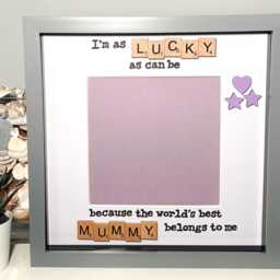 Mummy Scrabble Art Frame - Lucky As Can Be Photo Handmade Birthday Christmas Everday Gift Loved Present Mother's Day - thumbnail 2