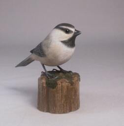Mountain Chickadee Hand Carved & Painted Wooden Bird - thumbnail 1