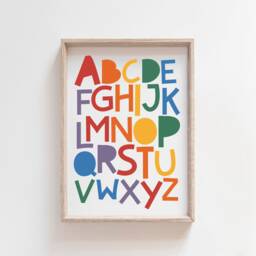 Set Of 2 Alphabet & Numbers Prints, Rainbow Abc Print, Playroom Wall Art, Poster, Educational Art - thumbnail 2