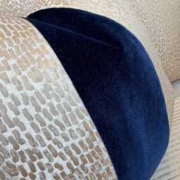 Champagne Navy Stripe Cushion Cover - Luxury Euro Sham, Bespoke Pillow Cover All Sizes Available/ Double Sided - thumbnail 2