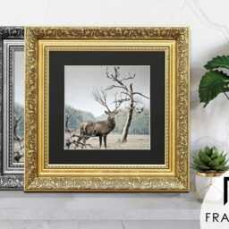 Handmade Square Ornate Picture Frames With Mount, Modern Wall Art Home Decor, Dahlia Anniversary Gifts Frame, Traditional Frame - thumbnail 3