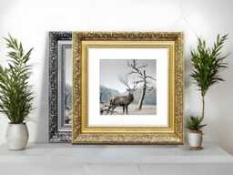 Handmade Square Ornate Picture Frames With Mount, Modern Wall Art Home Decor, Dahlia Anniversary Gifts Frame, Traditional Frame - thumbnail 1