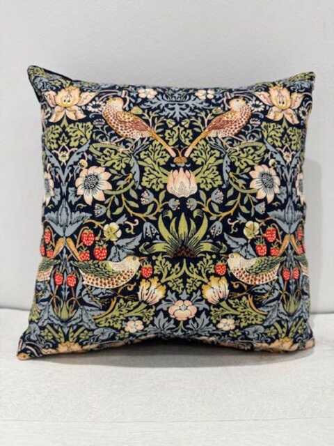 William Morris Strawberry Thief Blue/Navy Plush Velvet Fabric 12 - image 1