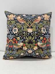 William Morris Strawberry Thief Blue/Navy Plush Velvet Fabric 12 - thumbnail 1