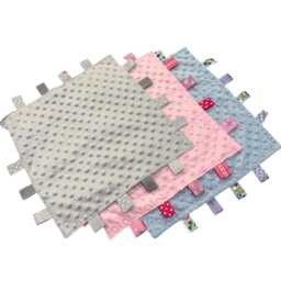 Personalised Baby Tag Comfort Blanket, Babies Taggy Embroidered Custom Name, Comforter D.o.b Shower Gifts - thumbnail 2