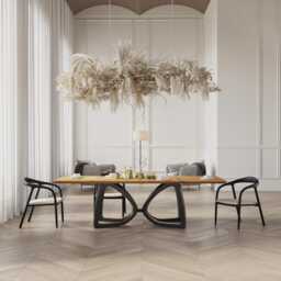 Hardwood Oak Modern Dining Table 0125 - thumbnail 3