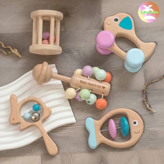 Personalised Wooden Musical Instruments Set, Custom Percussion Instruments, Rattles, Early Music Education, Best Gift For Kids - image 1