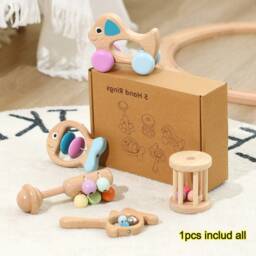 Personalised Wooden Musical Instruments Set, Custom Percussion Instruments, Rattles, Early Music Education, Best Gift For Kids - thumbnail 2