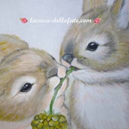 Hand-Painted Bunnies, Easter Bunny, Lumbar Pillow Case, Bunny Design, Gift, Pillow Cover, Home Decor, Decorations - thumbnail 2