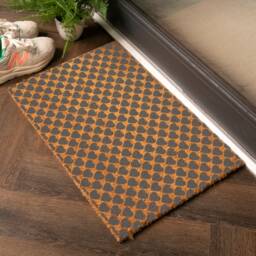 Grey Heart Pattern Doormat - Hearts Coir Patio Love Anti Slip -New House Gift 60cmx40cm - thumbnail 1