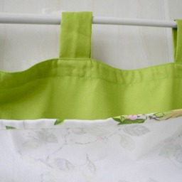 Lime Green Cafe Curtain Valance, Birds & Tree Print, Kids Nursery Decor - thumbnail 3