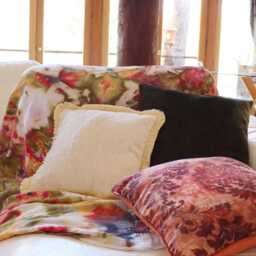 Russet Red Floral Velvet Cushion Cover With Piping Edge - thumbnail 2
