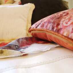 Russet Red Floral Velvet Cushion Cover With Piping Edge - thumbnail 3