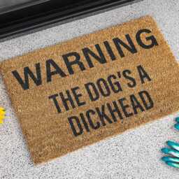 Warning The Dog's A Dickhead Tv Show Doormat 2 Sizes Novelty Gift Present - thumbnail 2