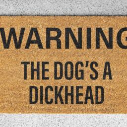 Warning The Dog's A Dickhead Tv Show Doormat 2 Sizes Novelty Gift Present - thumbnail 3