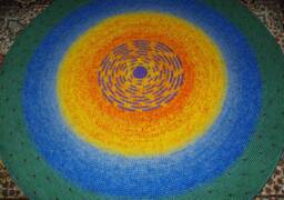 Handmade Wool Round Rug, Colorful Crochet Rug
