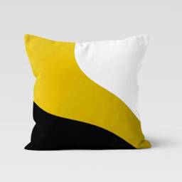 Abstract Cushion Cover-Geometric Yellow Grey Pillow Case-Garden Party Cushion Cover-Housewarming Case-Gift For Her-Handmade Material - thumbnail 2