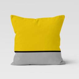 Abstract Cushion Cover-Geometric Yellow Grey Pillow Case-Garden Party Cushion Cover-Housewarming Case-Gift For Her-Handmade Material - thumbnail 3