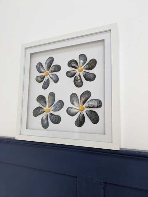 Seashell Flower Wall Art Coastal Beach Decor, Nautical Home Gift, House Decor - image 1