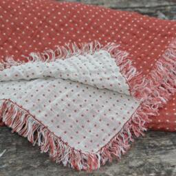 Sweet Polkadot Reversible Linen Blanket For Kids.soft, Warm & Cosy.use At Home, Park, Beach Or As A Stroller Blanket. Baby - thumbnail 2