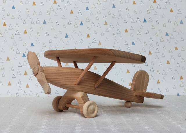Plane Wooden Toys Natural Eco Ariplane Handmade Gift For Kids - image 1