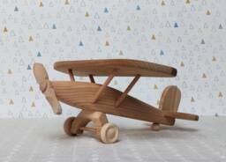 Plane Wooden Toys Natural Eco Ariplane Handmade Gift For Kids - thumbnail 1
