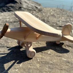 Plane Wooden Toys Natural Eco Ariplane Handmade Gift For Kids - thumbnail 3