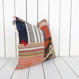 Handmade Kilim Pillow Cover - 16x16 Vintage Turkish Cushion - thumbnail 2