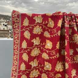 Traditional Vintage Kantha Quilt Reversible Patchwork Block Print Cotton Handmade Throw - thumbnail 3