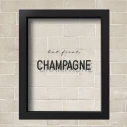 Transparent But First Champagne Print Kitchen Art Poster Bar Sign Scandinavian Typography Party Printable Wall - thumbnail 2