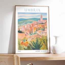 Umbria Italy Poster, Art Print, Italian Countryside Travel Decor, Landscape - thumbnail 2