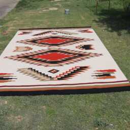 Western Inspired Handwoven Navajo Rug 8x10 Ft Geometric Pattern Modern Design Home Decor Rug Native American Style - thumbnail 4