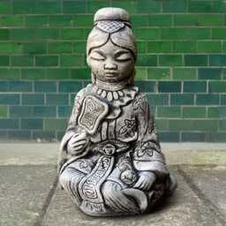 Outdoor Chinese Woman Statue Concrete Buddha Sculpture Stone Asian Decor Zen Garden Ornament Woman Lover Gift Handmade - thumbnail 1