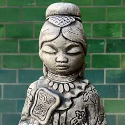 Outdoor Chinese Woman Statue Concrete Buddha Sculpture Stone Asian Decor Zen Garden Ornament Woman Lover Gift Handmade - thumbnail 2
