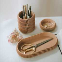 Pen Holder/Minimalist Japandi Desk Organizer - thumbnail 4