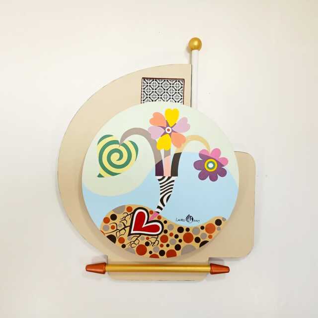 Original Abstract Acrylic Painting 3D Wooden Wall Pop Art Sculpture One Of A Kind - image 1