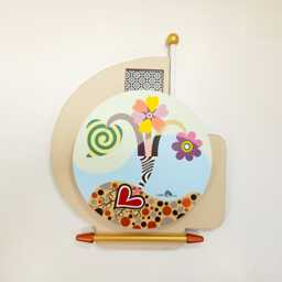 Original Abstract Acrylic Painting 3D Wooden Wall Pop Art Sculpture One Of A Kind