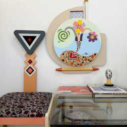 Original Abstract Acrylic Painting 3D Wooden Wall Pop Art Sculpture One Of A Kind - thumbnail 4