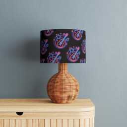 Neon Music Guitar Print Lampshade Drum Lamp Shade 25cm 30cm 35cm 40cm 45cm Handmade Velvet Home Decor Retro - thumbnail 3