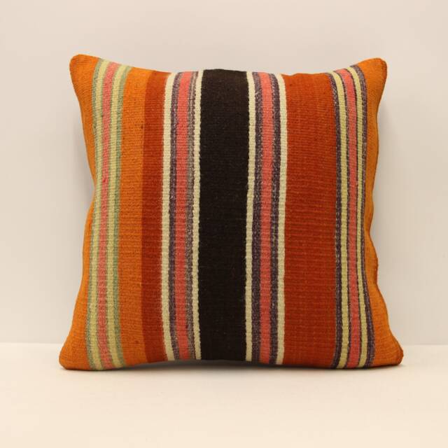 18x18 Decorative Pillow, Sofa Throw Pillow Cover, Kilim Cushion Cover, Bohemian Kilim Pillow, Aztec Case 4Kbf-558 - image 1