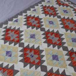 5x7 Afghan Kilim Rug Natural Dye Turkmen Handmade Wool Geometric Rug, Flatweave Modern Area Office, Bedroom, Living Room - thumbnail 3