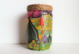 Light Up Jar Lamp Decoupaged Glass Lantern